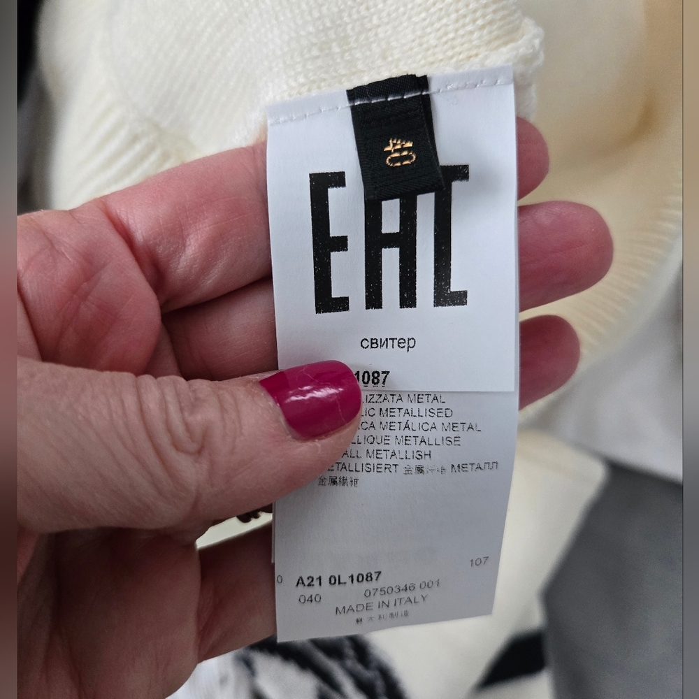 $799 Les Copains Crew Neck Virgin Wool Sweater S (EU 40) - Picture 5 of 7